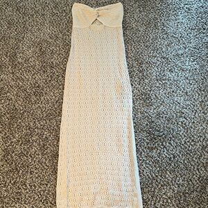 Chic Cream Knit Maxi Dress